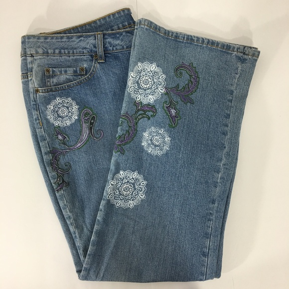 Coldwater Creek Denim - Coldwater Creek Beautiful Embroidery Screen Print